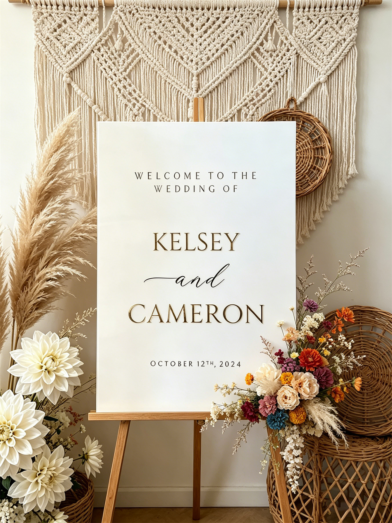 Wedding Welcome Sign - Personalized acrylic wedding welcome sign, modern and fashionable decoration of the wedding entrance. Welcome to our wedding sign